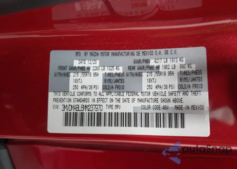 2021 Mazda Cx-30 Select from USA, damaged, VIN 3MVDMABL6MM237970